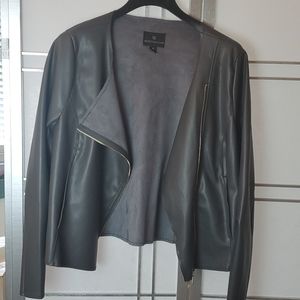 Gray Faux Leather Blazer Size M